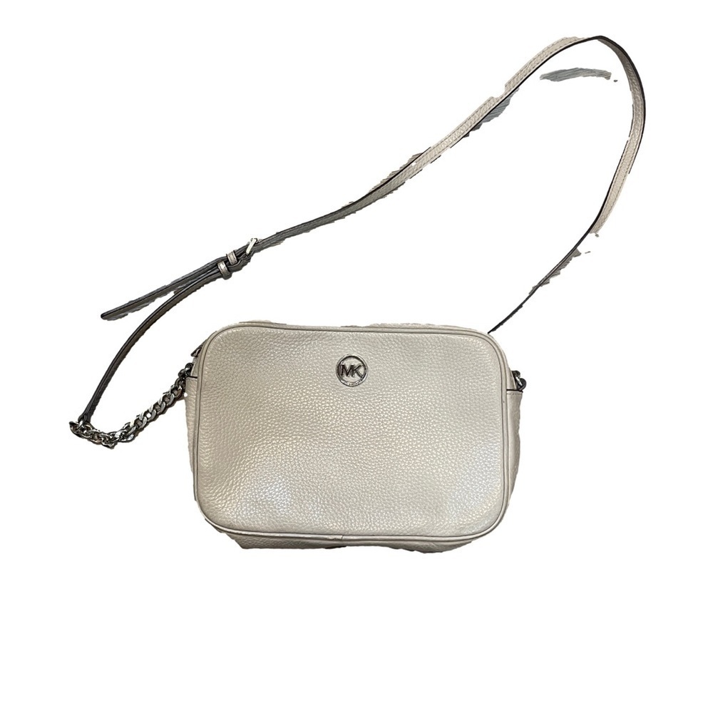 Michael Kors casual crossbody  zip up purse pockets cream/tan